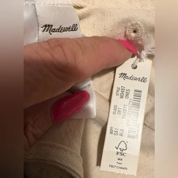 NWT Madewell Organic Cotton Broken In Baseball Cap in Alabaster - Picture 4 of 4